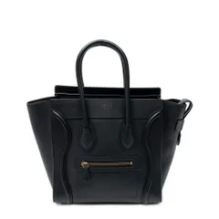 [中古] CELINE セリーヌマイクロラゲッジ黒カーフスキンレザーA
