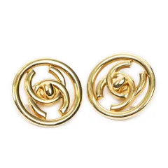 [中古] CHANEL シャネルココマーク ラウンド クリップタイプ イヤリング金金メッキA