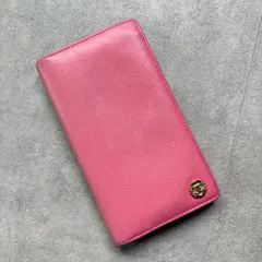 CHANEL シャネル ココマーク  二つ折り長財布 レザー ピンク ロングウォレット
