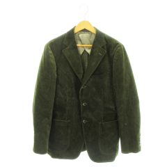 アーバンリサーチ ドアーズ URBAN RESEARCH DOORS テーラードジャケット コーデュロイ 48 緑 グリーン 無地 長袖 シングルブレスト 背抜き /MN40 ■GY75