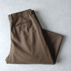 ■古着 RALPH LAUREN ラルフローレン スラックスパンツ 2タック 裾ダブル ウール カーキ系 W33L32【GL6971】