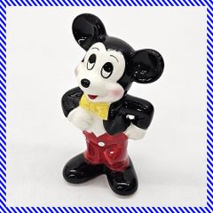 ディズニー ミッキーマウス 陶器製 置物 フィギュア ディズニーランド タキシード レトロ 当時物 昭和レトロ 8cm