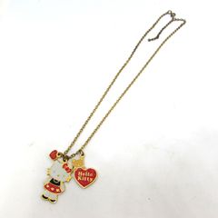 平成レトロ ハローキティ サンリオ ネックレス チャーム ペンダント クマ ハート ゴールドカラー 2008年製 ラメ