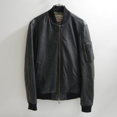 美品】AVIREX【レザー MA-1 フライトジャケット】M ブラック