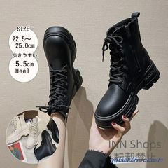 【新品未使用】値下げ ショートブーツ レディース 編み上げ エンジニアブーツ 秋冬 厚底 カジュアル レースアップ ワークブーツ 美脚 履きやすい 通勤 おしゃれ