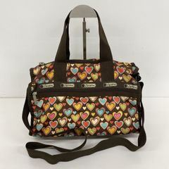 LESPORTSAC レスポートサック 2way ボストンバッグ/ショルダーバッグ ハート柄 ブラウン系 マルチカラー[OQ05035]