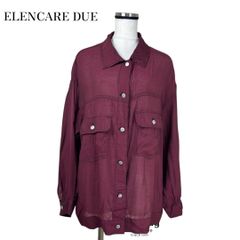 ELENCARE DUE（エレンカーレデュエ）カラーステッチシアーシャツ　Gジャン風　ボルドー　バーガンディ　秋色　F