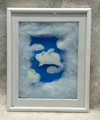 【癒やしのアート】空飛ぶブタ 3Dシャドーボックス 額縁付 インテリア
