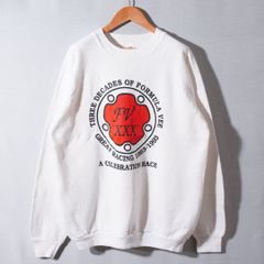 90s USA製 フルーツオブザルーム FRUIT OF THE ROOM スウェット XL ヴィンテージ ホワイト ラグラン フォーミュラー レーシング サーキット アメカジ アメリカ 古着 X070