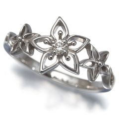 TASAKI タサキ リング ダイヤ ダイヤモンド 0.04ct フラワー 12号 K18WG #202573