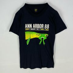 古着 アンビル Anvil USA製 半袖Tシャツ シングルステッチ クルーネック アニマルデザイン S  ブラック系 アニマル メンズ