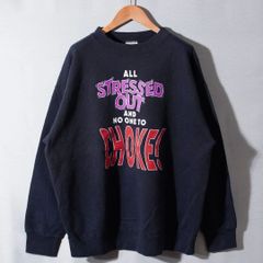 90s USA製 DELTA デルタ スウェット XL ヴィンテージ ダークネイビー プリント ストリート アメカジ アメリカ 古着 X080