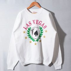 90s USA製 フルーツオブザルーム FRUIT OF THE ROOM スウェット XL ヴィンテージ ホワイト ラグラン カジノ  CASHINO LAS VEGAS ラスベガス アメカジ アメリカ 古着 X069