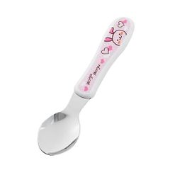 アサヒ興洋 食洗子供耐熱スプーン もぐもぐうさぎ ピンク 13.5cm