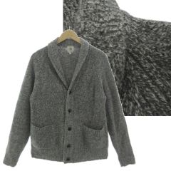 ジェイプレス J.PRESS ショールカーディガン KROVIS0412 ニット 長袖 Extra Super Fine Wool カシミヤ混 ミックス糸 グレー XL