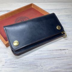 【メルカリ限定特価】　3層　トラッカーウォレット / クロムエクセル　茶芯 トラッカーウォレット ロング 3層】クロムエクセル 茶芯 シルバー