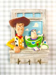 希少 トイストーリー レリーフ キーフック ウッディ バズ DISNEY TOY STORY