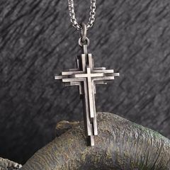 新品 クロス 十字架 トップ ネックレス ペンダント アクセサリー シンプル メンズ レディース ユニセックス 韓国 韓流 オルチャン ファッション プレゼント 贈り物 ストリート アメカジ アメリカン Y2K 定番 トレンド ロック メタル ゴシック
