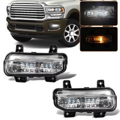 2個 LED フォグランプ ダッジ ラム 1500 2500 3500 2019-2024 フォグライト フロントバンパー ドライビング ウィンカーランプ
