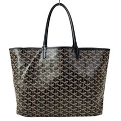 GOYARD(ゴヤール) トートバッグ サンルイPM 黒×ブラウン×白 レザー