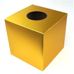 抽選箱 金色 組立式 20cm角 （ 抽選ボックス くじ引き 応募箱 投票箱 ゴールド 折りたたみ 福引 抽選会 紙製 目隠し イベント用品 パーティーグッズ )