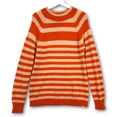 タグ付き MAX&Co. マックスアンドコー カシミヤ100% ボーダーニット セーター プルオーバー ハイネック オレンジ ベージュ XLサイズ レディース 秋 冬 ゴーゴー古着マルイファミリー溝口店 4 No.1252