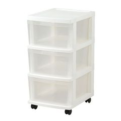 JEJアステージ 収納チェスト エミングFT 3段 幅34×奥行42×高さ68cm キャスター付き ホワイト