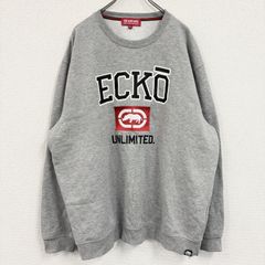 ECKO UNLIMITED　エコーアンリミテッド　ロゴ刺繍スウェット/トレーナー　グレー　古着　トップス メンズ【値引き交渉OK！】