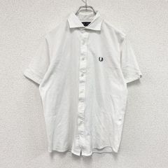 FRED PERRY　フレッドペリー　半袖ポロシャツ　刺ロゴ　白　ホワイト　Mサイズ　古着　トップス メンズ コットン ポリエステル【値引き交渉OK！】