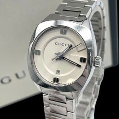 新品電池 稼働品 GUCCI グッチ 142.5 クォーツ QZ デイト 3針 SS