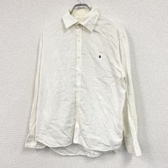 A BATHING APE　アベイシングエイプ　長袖シャツ　ワンポイント刺　白　ホワイト　Mサイズ　古着　トップス メンズ【値引き交渉OK！】