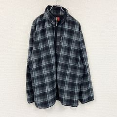 CONVERSE　コンバース　フリースジャケット　チェック柄　グレー　3Lサイズ　古着　メンズ ポリエステル【値引き交渉OK！】