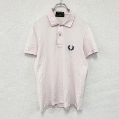 FRED PERRY　フレッドペリー　半袖ポロシャツ　刺ロゴ　ピンク　Sサイズ　古着　トップス メンズ コットン【値引き交渉OK！】