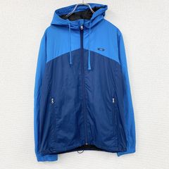 OAKLEY オークリー フルジップパーカー 青 ブルー 紺 ネイビー Sサイズ 古着 フーディー トップス メンズ ポリエステル 値引き交渉OK！