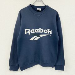 Reebok　リーボック　スウェット/トレーナー　紺　ネイビー　Mサイズ　古着　トップス メンズ コットン【値引き交渉OK！】