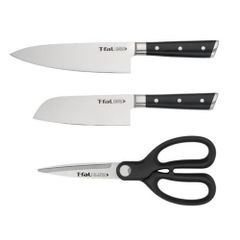 ティファール(T-FAL) アイスフォース セット3 シェフナイフ18cm 三徳ナイフ14.5cm キッチンシザーズ 黒 K2423S