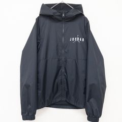 JORDAN ジョーダン ナイロンジャケット フーディー パーカー ロゴプリント ブラック ナイロン メンズ S b03215