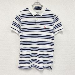FRED PERRY　フレッドペリー　半袖ポロシャツ　ボーダー　白　ホワイト　Lサイズ　古着　トップス メンズ コットン【値引き交渉OK！】
