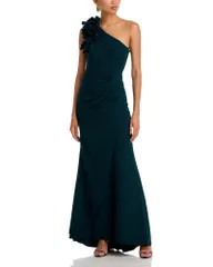 アクア レディース トップス ワンピース クレープ フリル AQUA One Shoulderuffle Crepe Gown Exclusive Pine