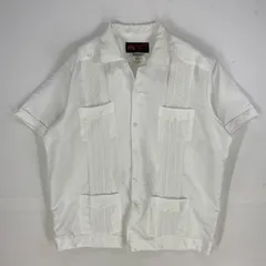 古着 70's～80's/70年代～80年代 ヴィンテージ  CALIDAD EXPORTACION 半袖シャツ キューバシャツ 刺繍 XL  ホワイト系 メンズ