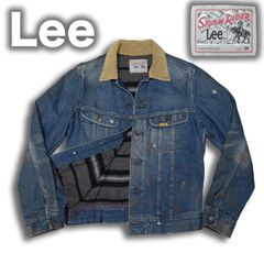 Lee 101LJ 別注ストームライダー Mサイズ 襟コーデュロイ ブランケットライニング ユーズド加工 Gジャン デニムジャケット 101J