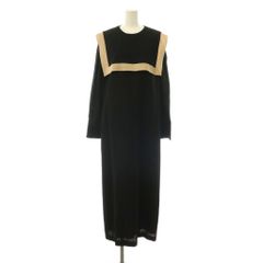 アドーア ADORE バイカラーラインジョーゼットセーラーヨークワンピース ロング 長袖 36 黒 ブラック /HS ■OS