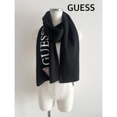 【新品】  GUESS　ゲス　マフラー　定価4,900円　ブラック　ロゴ　秋冬コーデ　カジュアル　お出掛け　お洒落　送料込み  6472548