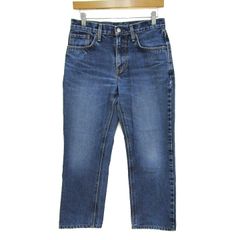 エドウィン デニムパンツ ボトムス クロップド ジーンズ 日本製 レディース XSサイズ ブルー EDWIN 【中古】