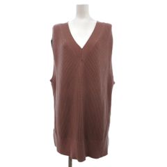 グリーンレーベルリラクシング ユナイテッドアローズ green label relaxing ベスト ニット ノースリーブ ロング Vネック ピンク系