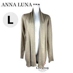 ANNA LUNA　羽織カーディガン　ボタンレスニットカーディガン　ゴールドラメニット　L