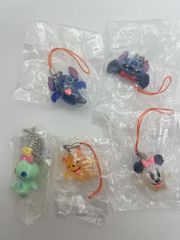 【ハロウィン】【廃盤】ディズニー スティッチ スクランプ ミニー くまのプーさん ストラップ 5点 未開封