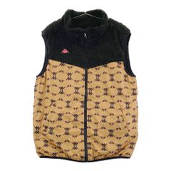 サイズ：L KAPPA GOLF カッパゴルフ  リバーシブル ボア ジップベスト ロゴ柄 ブラウン系 [240101786651] ゴルフウェア メンズ ストスト