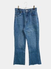 Tip Top ティップトップ デニムパンツ M ブルー フルレングス 無地 スタンダード フレア・ブーツカット ハイウエスト リジッド・ワンウォッシュ レディース