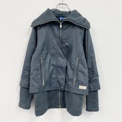 Reebok　リーボック　フルジップジャケット　レイヤード　紺　ネイビー　Mサイズ メンズ ポリエステル 古着　【値引き交渉OK！】